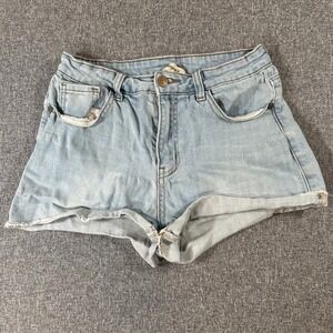 Charlotte Russe Womens Light Wash Denim Jean Shorts Size 4 High‎ Waisted Y2K